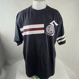 FUBU T Shirt Mens Large Black The Collection Y2K Rubber Patch Streetwear Hip Hop